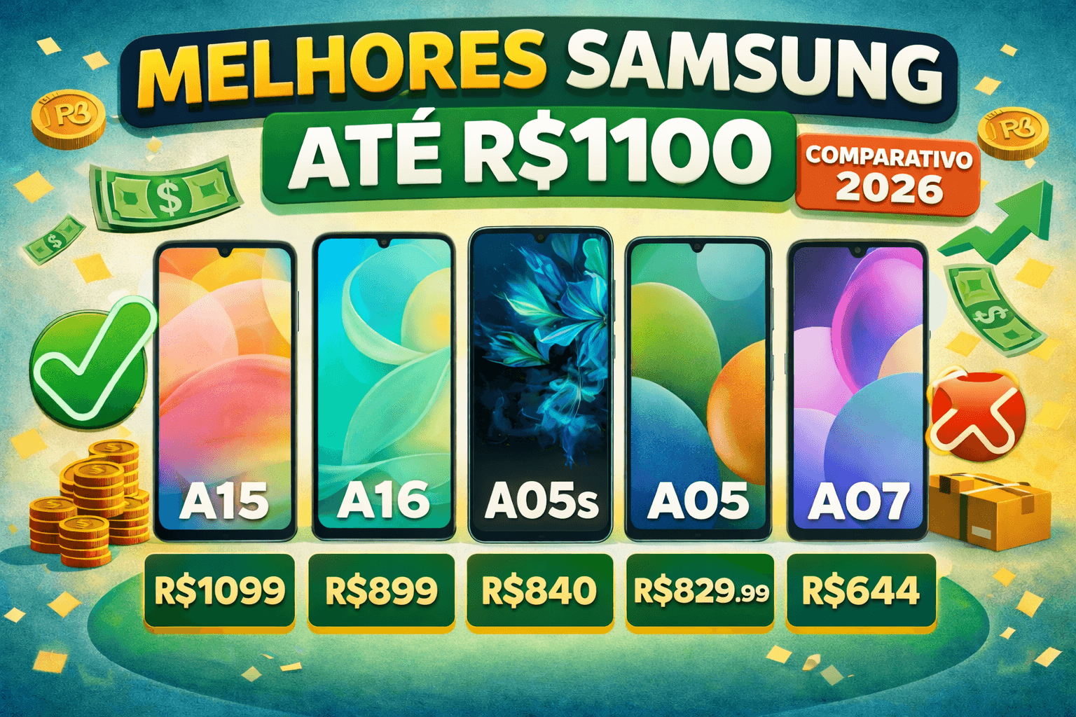 Melhores Samsung até R$1100 em 2026 — Comparativo Real📱